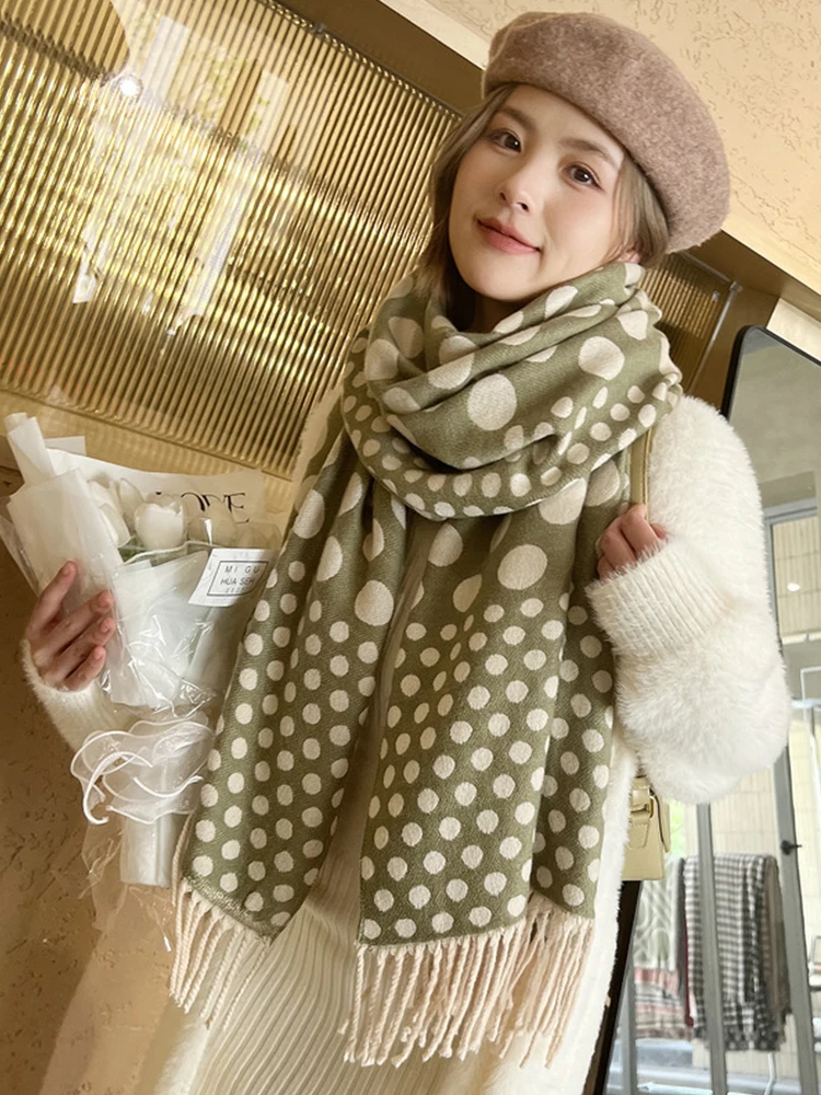 Винтажный вязаный шарф из искусственного кашемира головной платок зимняя