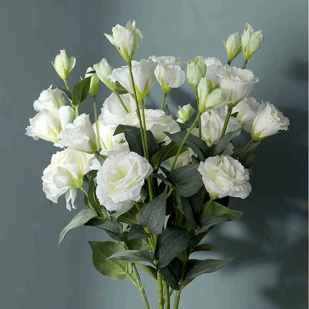 Искусственные цветы 3 головки Европейский Eustoma Шелковый цветок искусственные