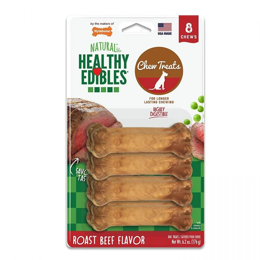 

Nylabone Healthy Edibles Wholesome Dog Chews - Roast Beef FlavorU82926