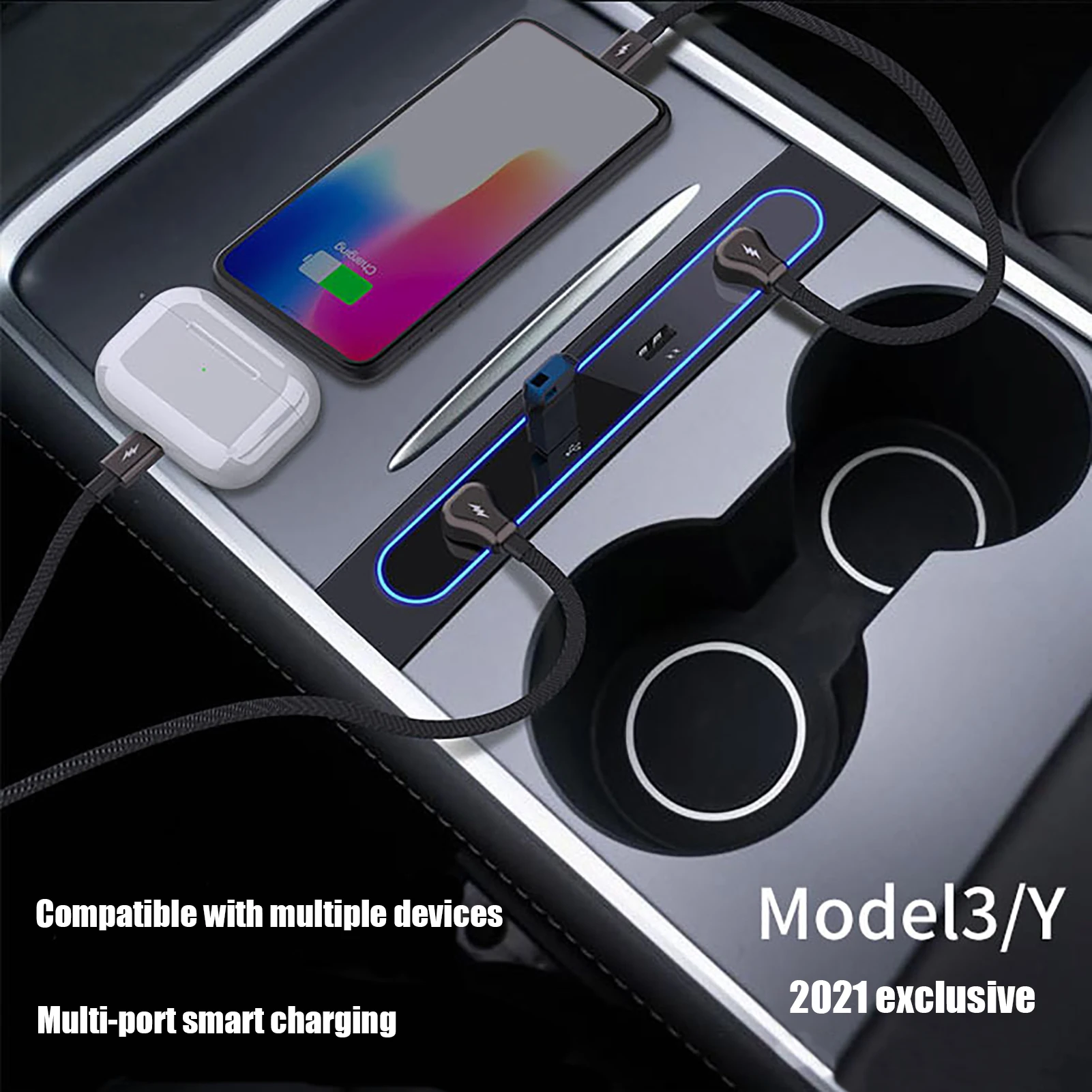 

Док-станция 4 в 1 для Tesla 2021 Model Y Model 3
