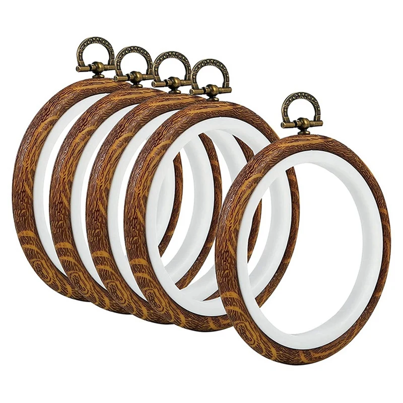 

15Pcs Embroidery Hoops Imitated Wood Embroidery Circle Round Display Frame Circle For Art Craft Sewing And Hanging