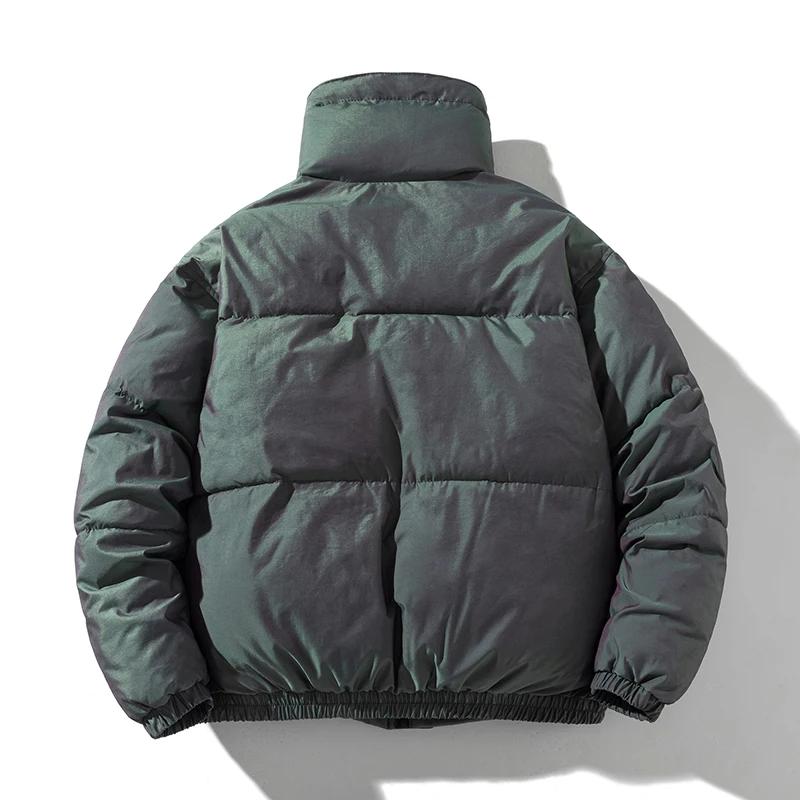 New Fashion women's winter jacket Men Light Reflecting down cotton Padded jacket Stand collar female Thicken Plus size parkas