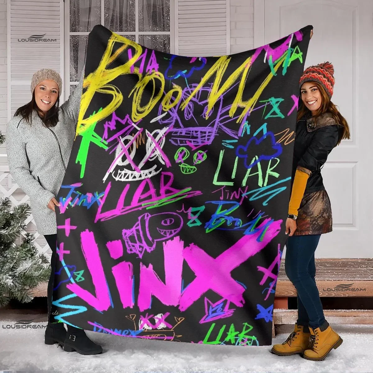 Мультяшное одеяло Jinx Arcane: Лига Легенд легкое удобное мягкое дышащее ультратеплое