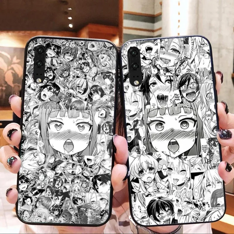 Чехол для телефона Ahegao манга Huawei P50 P40 P30 P20 Pro Mate 40 30 20 Nova 9 8 7 PC стеклянный чехол |