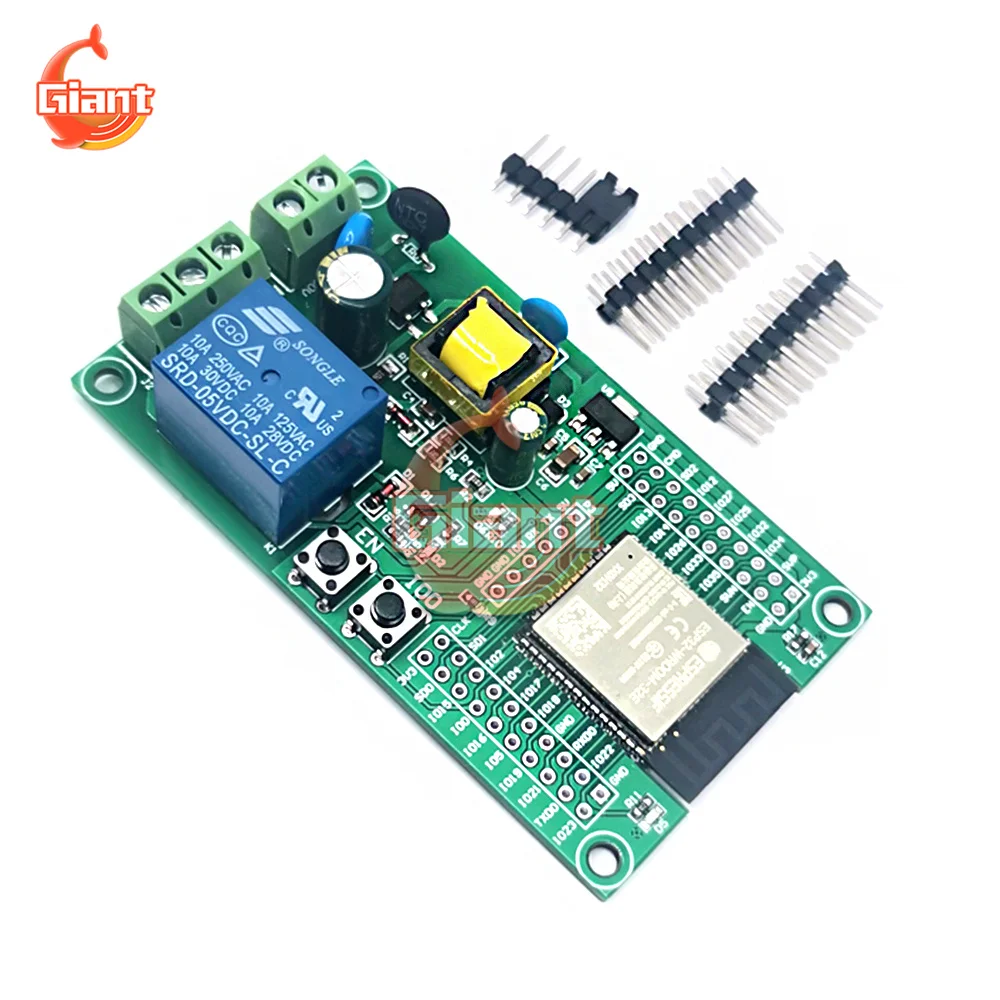 

Блок питания переменного тока ESP32 WiFi Bluetooth ble один релейный модуль ESP32 макетная плата I/O порт UART программа порт для загрузки 4 м байтная вспышк...