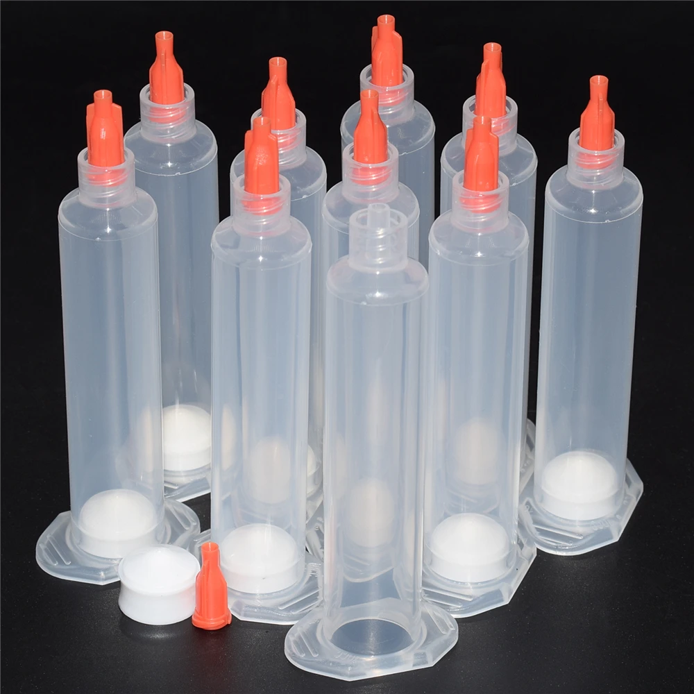 

10pcs Glue Dispensing Tube 10ml Industrial Syringe Glue Adhesives Dispenser 10cc Syringes Barrels Set with Needle Plug Tips Caps