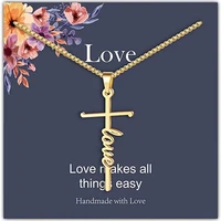 exquisite letter necklace fashion love cross necklace for women 2022 trend engagement wedding anniversary gift valentines day