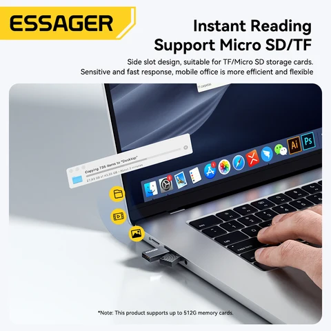 Essager 2 в 1 TF SD Card Reader Адаптер USB 2.0 для карт памяти Smart High Speed Card Reader Конвертер для ПК Аксессуары для ноутбуков