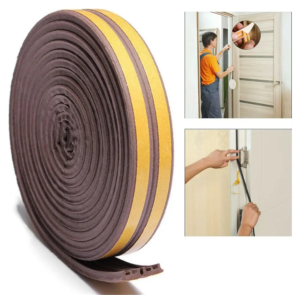

5/10M Self Adhesive Weather Strips Rubber Anti Collision Seal Strip Draught Excluder Foam Window Door