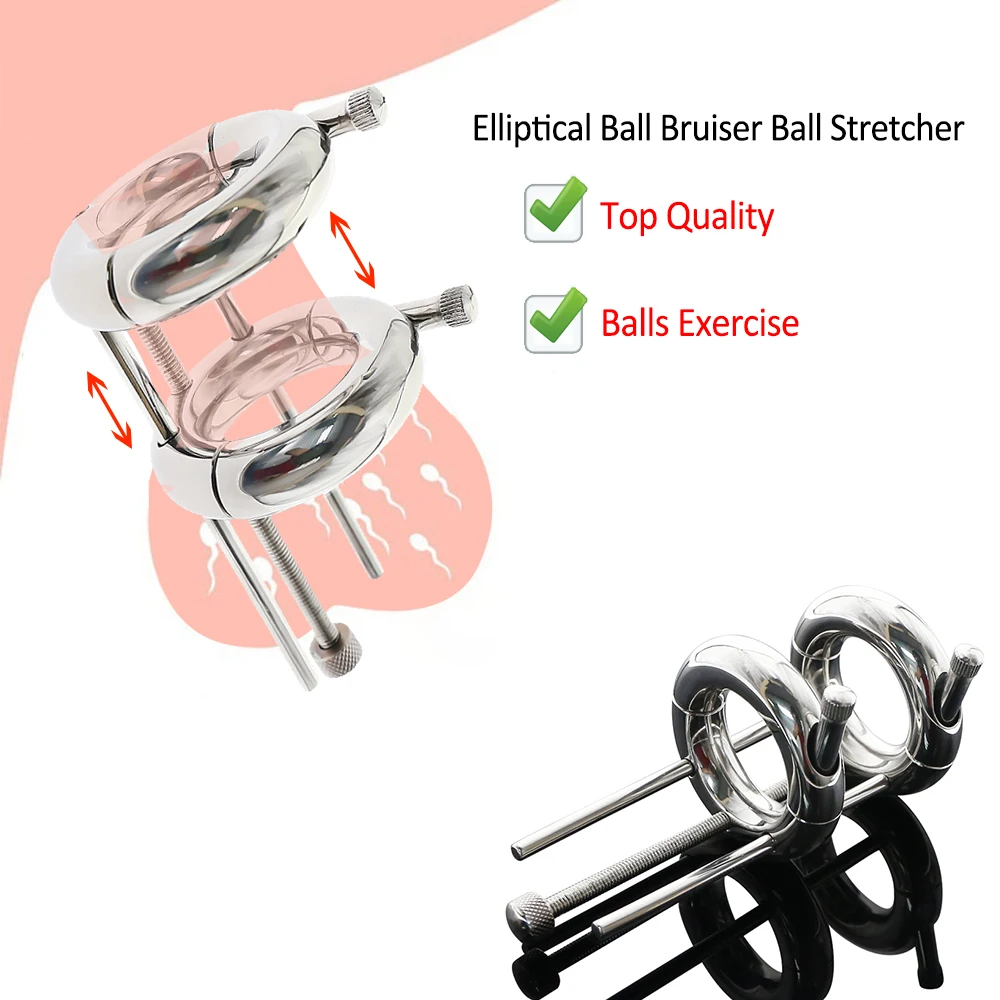 New Hercules Testicles Ball Stretcher Heavy Metal Stainless Steel Male  Weight Scrotum Restraint Penis Ring Lock