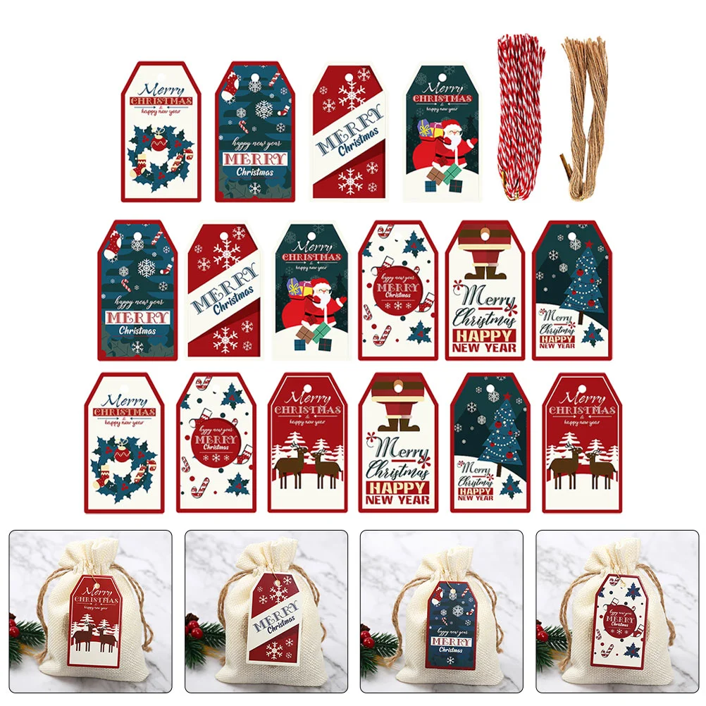 

Tags Christmas Gift Hanging Tag Xmaspresentpaper Labels Holiday Wrapping String Kraftname Label Party Rope Snowman Santa Tree