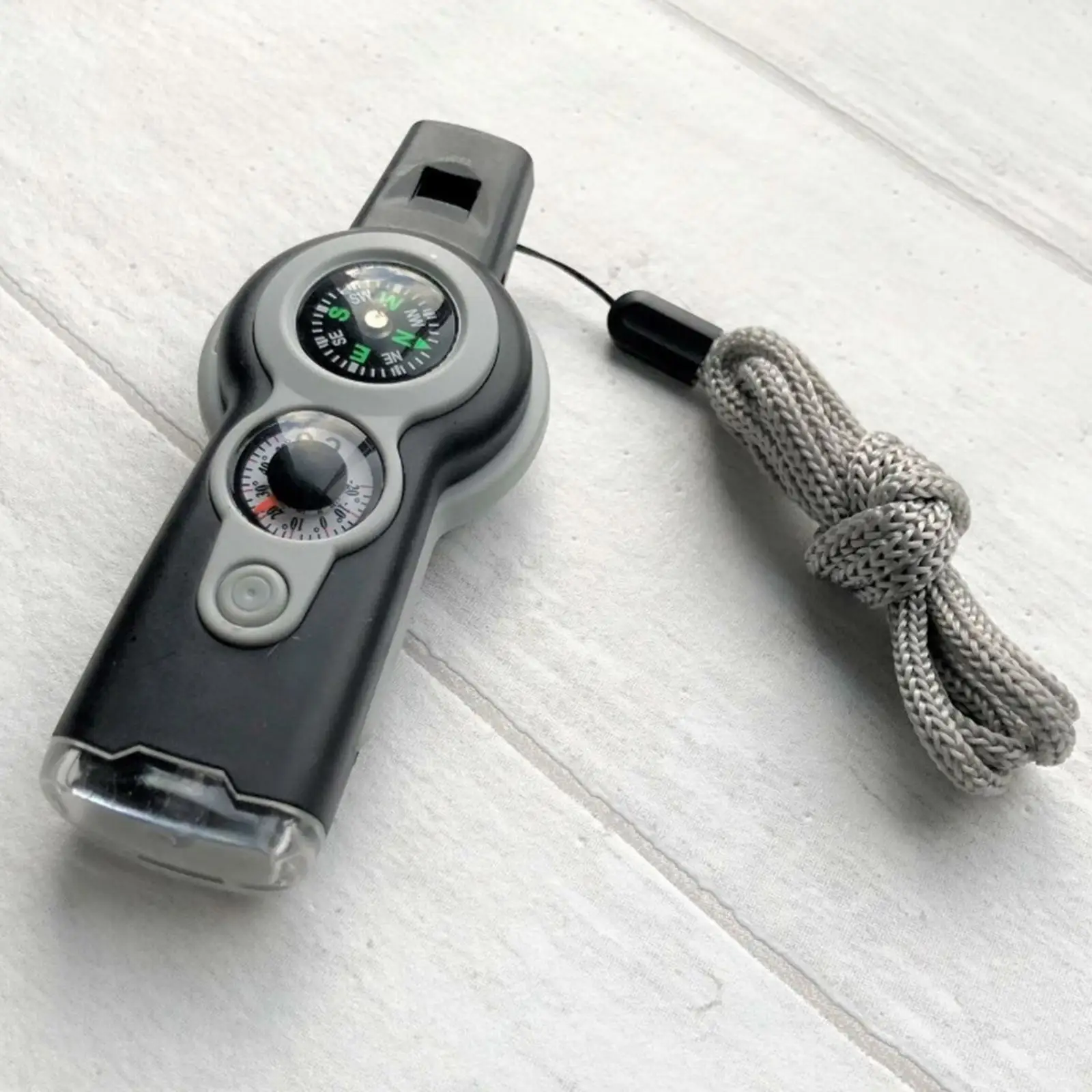 

7 in 1 Safety Whistles Signal Lights Thermometer for Travelling