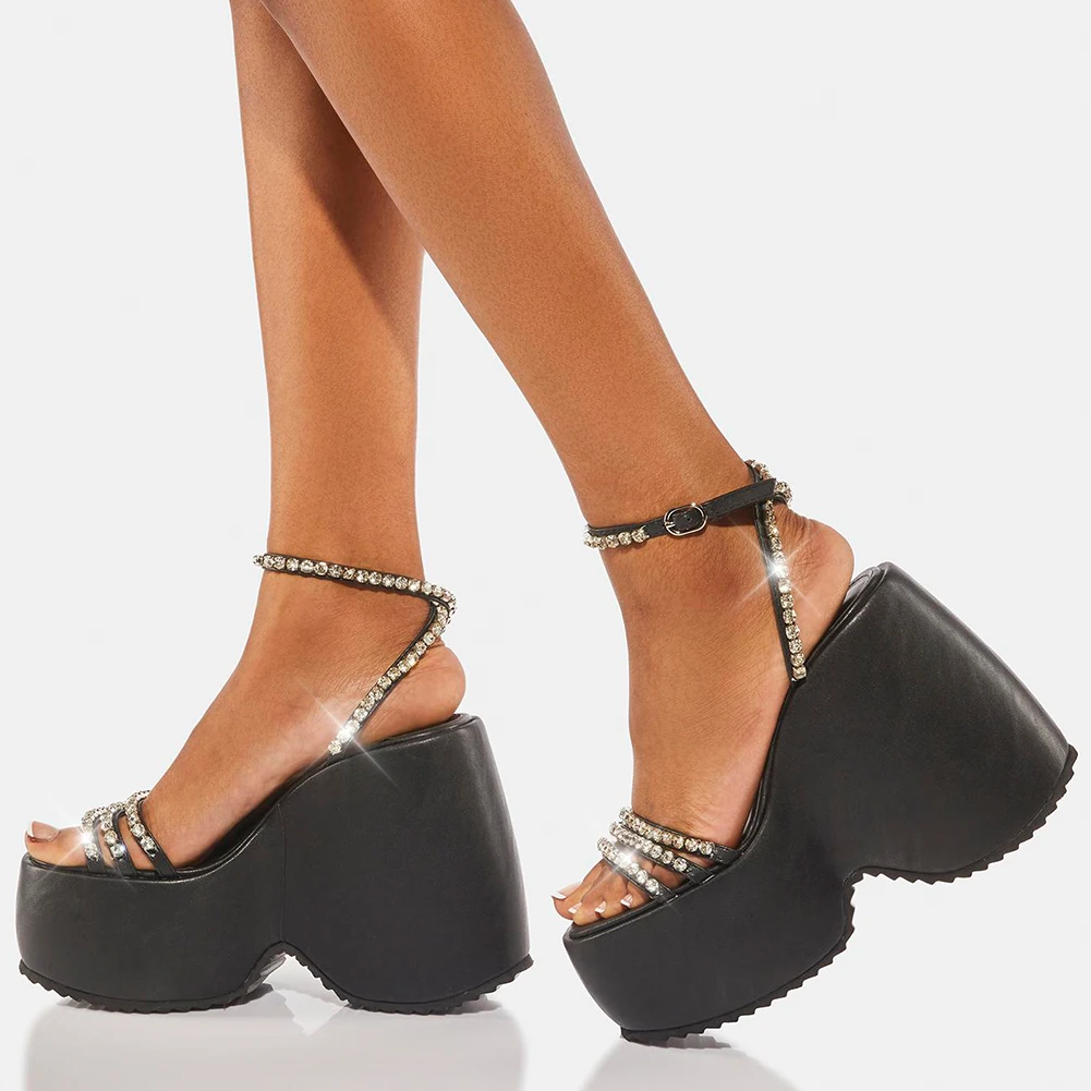 ins hot brand design goth sandals women platform wedges high heels street female shoes punk big size fashion sandals shoes woman free global shipping