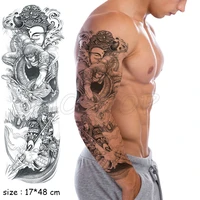 full arm waterproof temporary tattoo sticker monkey king god warrior fake tatoo flash tatto body art for man woman