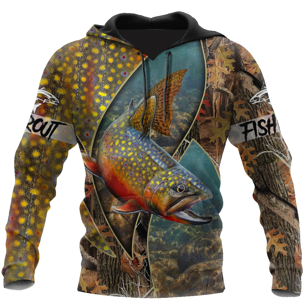 

CLOOCL Trout Salmon Fishing Camo 3D Printed Autumn Men Hoodies Unisex Casual Pullover Zip Hoodie Streetwear Sudadera Hombre