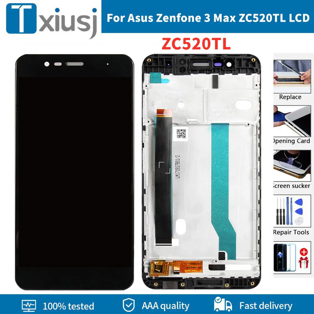 

Original 5.2" For Asus Zenfone 3 Max ZC520TL X008D LCD Display Touch Screen Digitizer Assembly Replacement For ZC520TL LCD