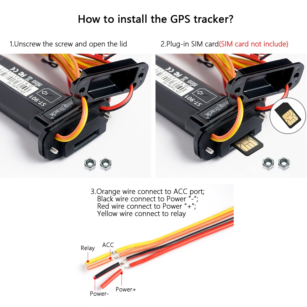 SinoTrack ST-901L ACC Detect Android IOS App Tracking Waterproof Motorcycle Car 4G GPS Tracker For Australia enlarge