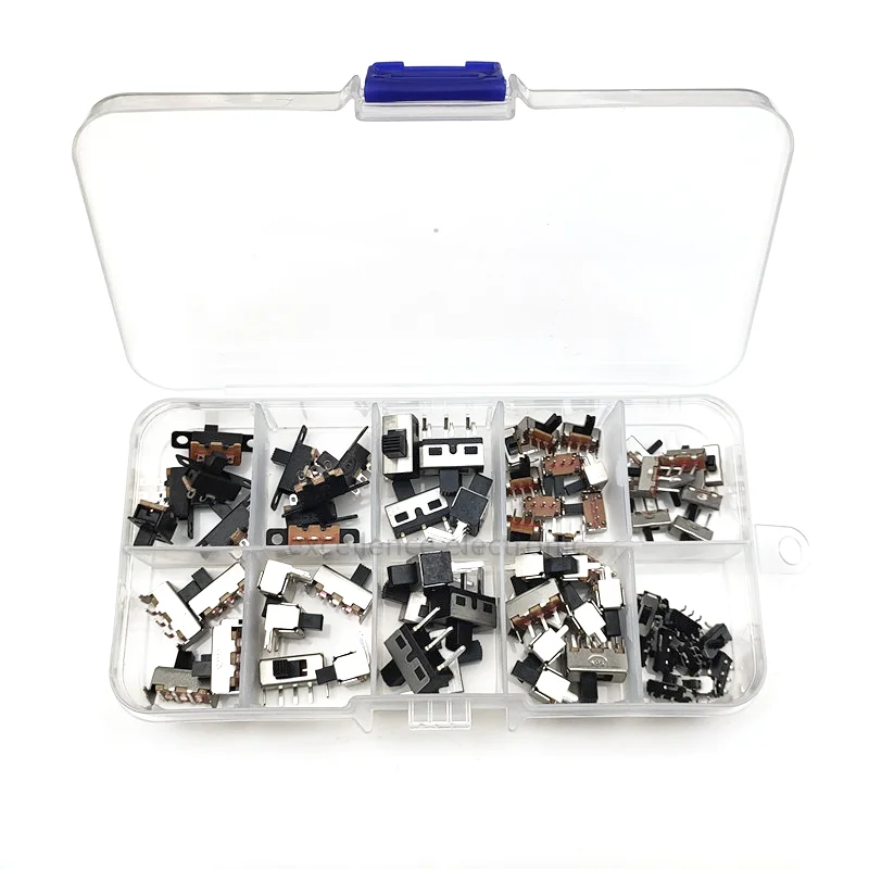 

70Pcs Micro Switch Mini Vertical Slide Switch Interruptor On-Off Mini Slide Switch PCB Mount Diy Small Electronic Switch