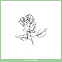 rose flower plants clear stamps for diy scrapbooking card rubber stamps making photo album crafts template decoration