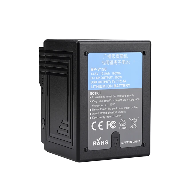 

Lithium Ion 14.8V 12800MAH BP-V190 V Mount replacement V-mount Li-ion digital camera battery for PMW-400 PMW-500 PMW-EX330