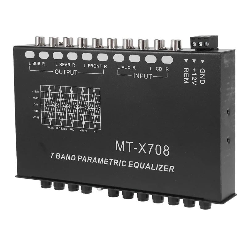 2X 7-полосный автомобильный аудио эквалайзер регулируемый EQ усилитель