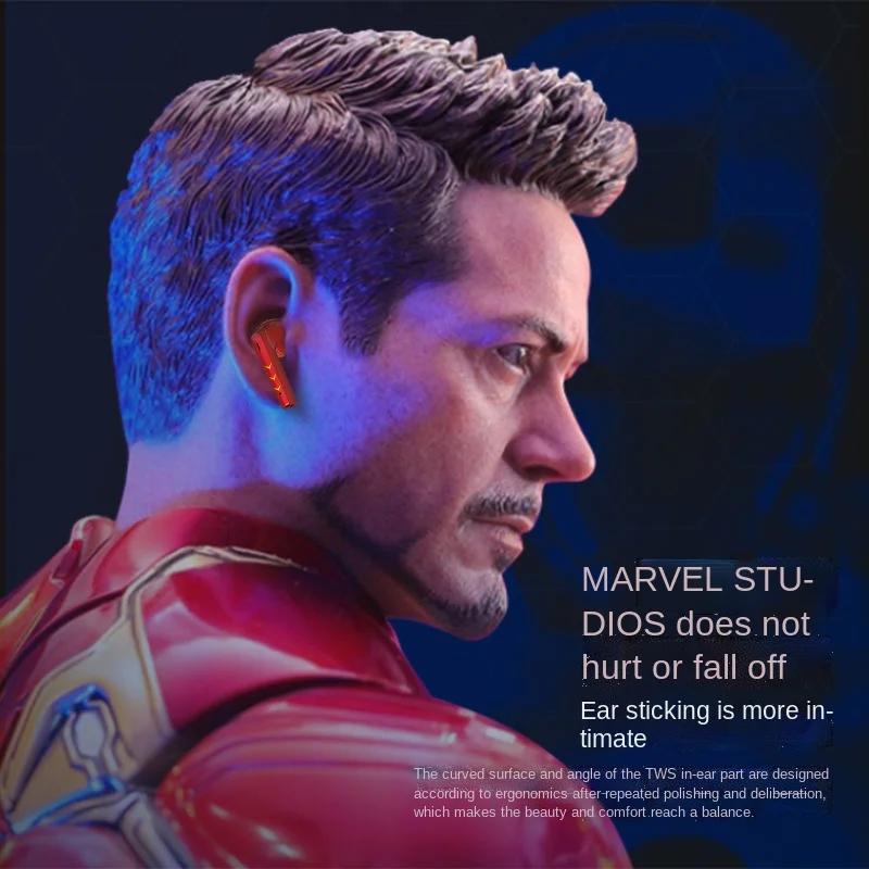 Гарнитура Bluetooth Disney Marvel BTMV18, двухканальная, для киберспорта, высокого качества, подходит для Apple iPhone, Huawei, Xiaomi, беспроводная.