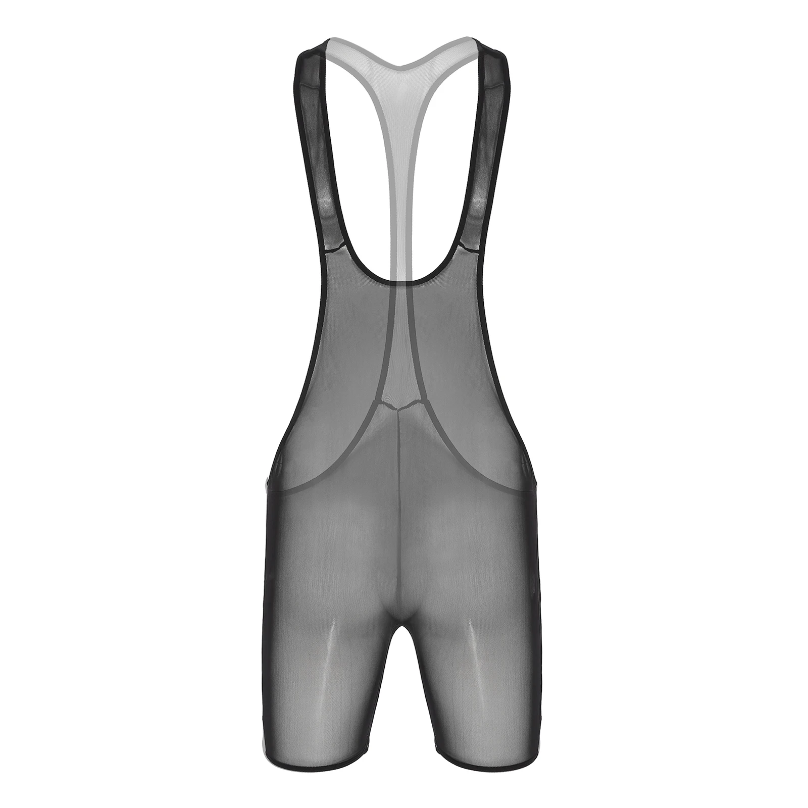 

Mens Undershirts See-Through Mesh Deep U Neck Bodysuit Wrestling Singlet Sleeveless Short Jumpsuit Male Sexy Exotic Lingerie