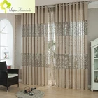 Роскошные Дизайнерские серые кофейные занавески, кухонные полузатемняющие зеркальные занавески для гостиной, спальни, оконные шторы белого и коричневого цвета