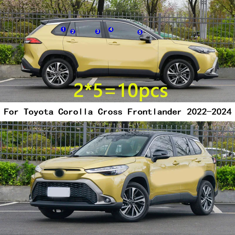 10 шт. автомобильные зеркальные наклейки для Toyota Corolla Cross Frontlander 2022 2023 2024