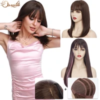 s noilite synthetic long straight wig highlight hair wig purple pink wigs for women cosplay wig with bangs honey brown bob wig