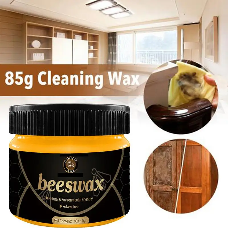 

85g Wooden Furniture Polishing Wax Multipurpose Solid Wood Seasoning Beeswax Polisher Waterproof Floor Care Maintenance Beeswax