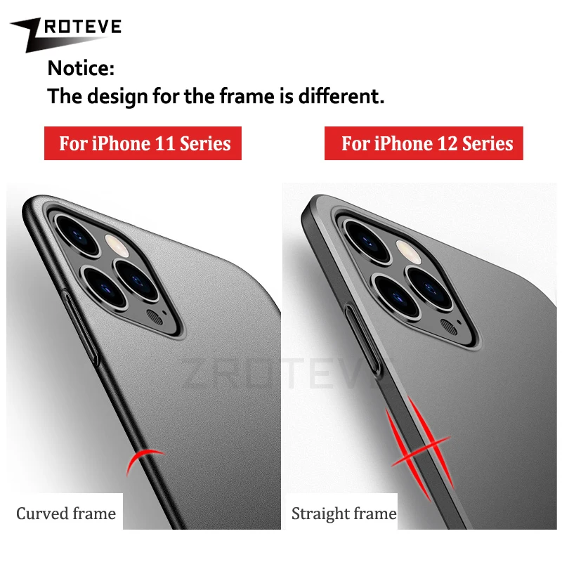 For iPhone14 Case ZROTEVE Luxury Slim Frosted Hard PC Cover For iPhone 14 13 12 11 Pro Max Mini X XS XR 7 8 Plus SE 2 2022 Cases