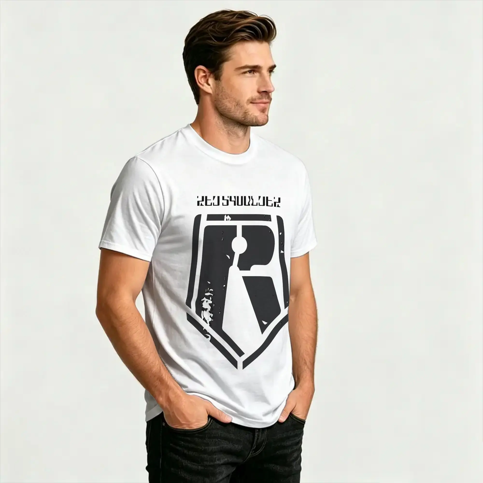 Фото Футболка Armored Trooper Votoms Red Shoulder Dry, пляжная, 100% хлопок, дышащая, оверсайз, с коротким рукавом, винтажная №4