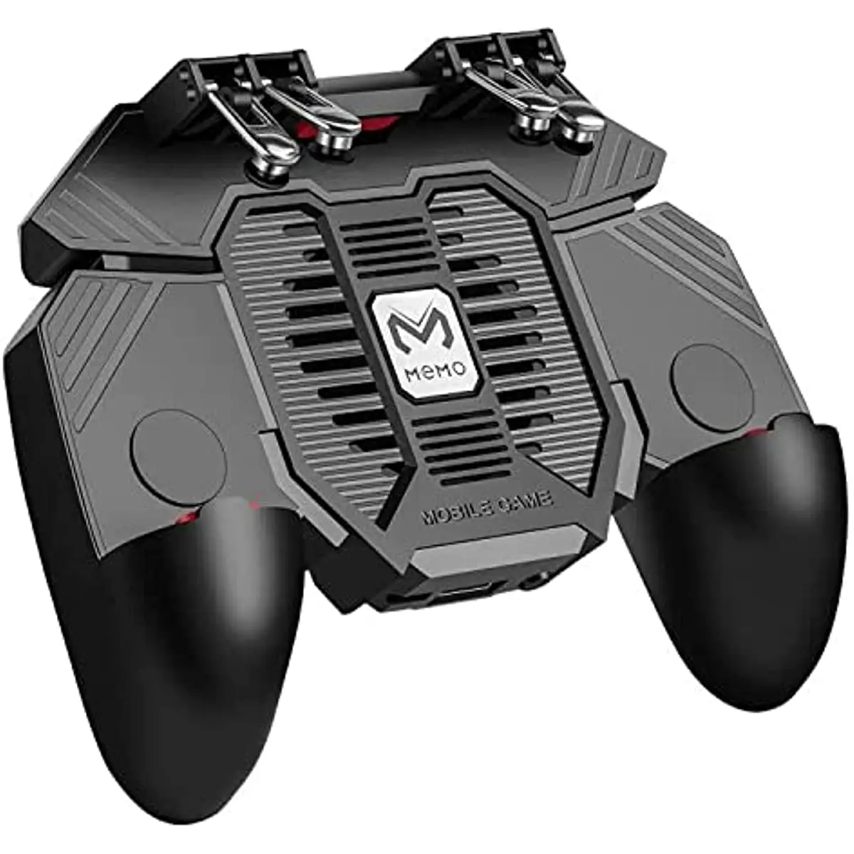 

Mobile Game Controller w/ L1R1 L2R2 Triggers [ 6 Finger ], PUBG/COD Mobile Controller w/Cooling Fan & 1200mAh Power Bank