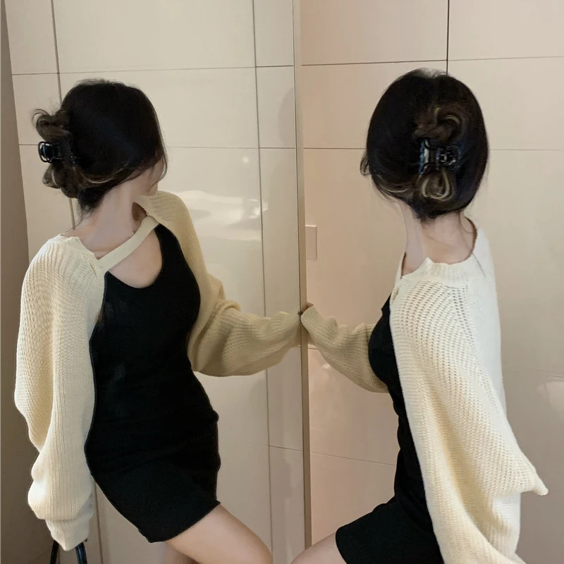 cardigan crop top women cropped woman punk sweater |