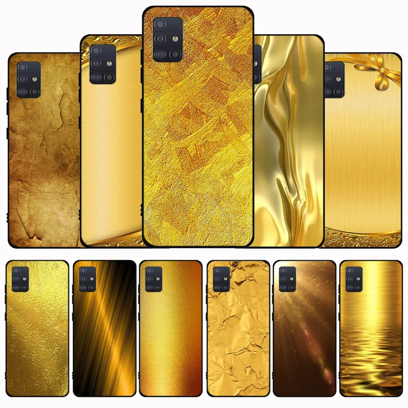 Модный золотой черный мягкий чехол для телефона Samsung M21 M31S M41 M51 M10 M20 M30S M40 A7 A8 A9 2018 A12