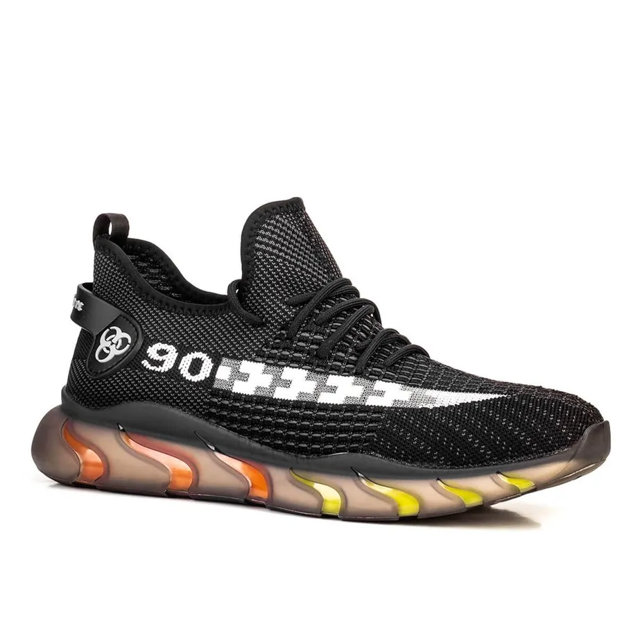 

Textile Black Lace-Up Men Sports Shoes