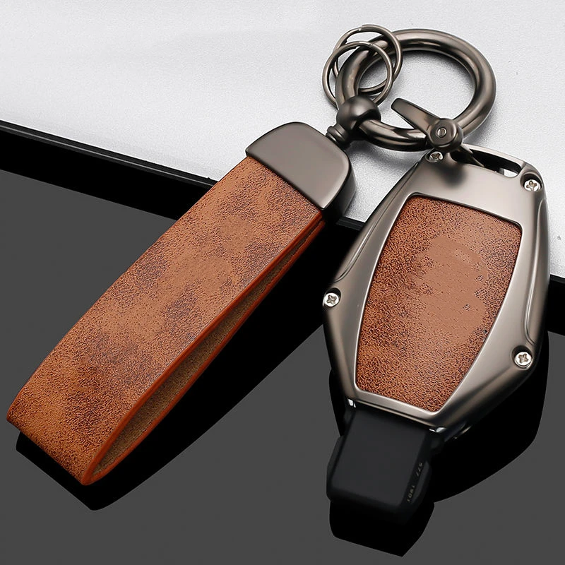

Alloy Car Key Case Cover Shell Fob Holder For Mercedes Benz A B C S Class AMG GLA CLA GLC GLK W176 W221 W204 W205 Key Rings