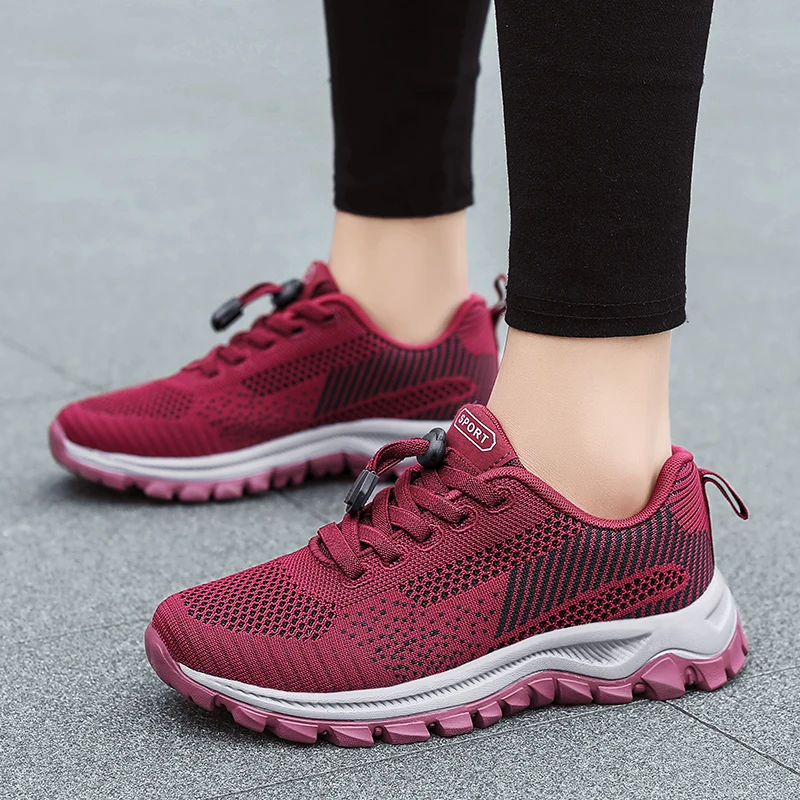 High Quality Women Running Shoes Breathable Soft Sneakers Wedges Female Sport Shoes Zapatos Mujer Rubber Boots Womens Run Shoes