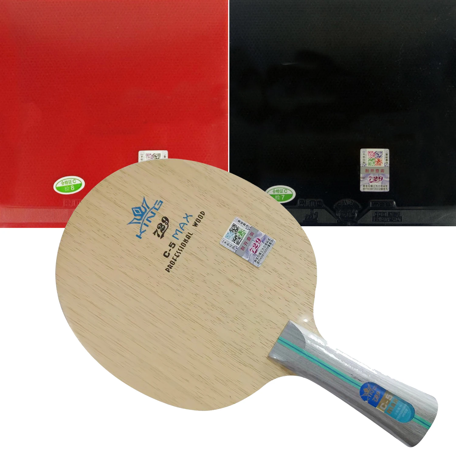 

Pro Combo Racket 729 C-5 With 2x 729 General table tennis Rubber With Sponge for one paddle Long Shakehand FL