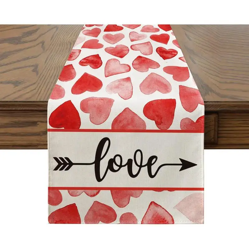 

Valentines Table Runner Sweet Heart Valentines Day Decorations Red Pink Valentines Runner For Table Seasonal Sweet Holiday Decor
