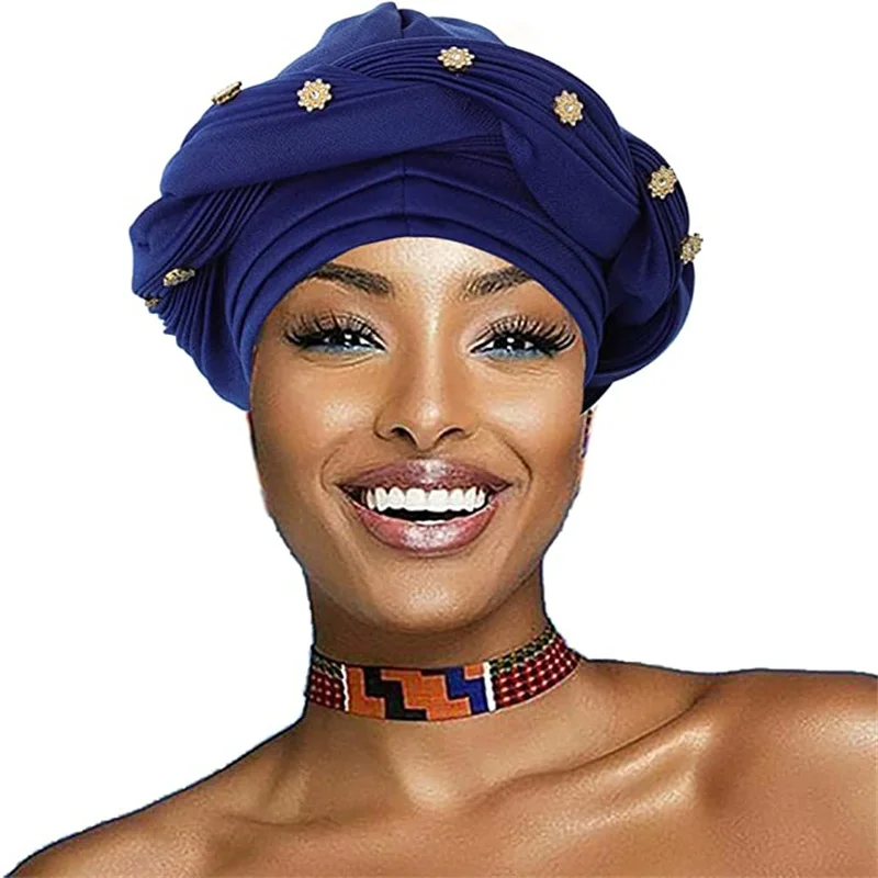 

Muslim Turbans Hijab Braids Hat gorro turbante 2022 New Design Female Turban Cap African Autogele Headtie Nigeria Headwrap