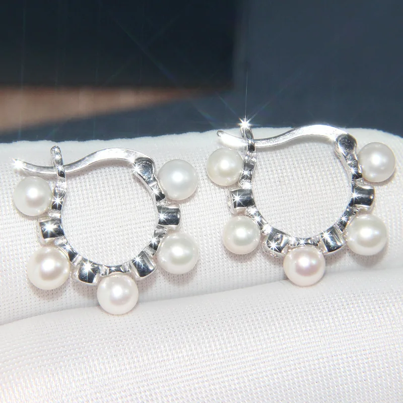 

S925 Sterling Silver Earrings for Women Crystal Diamond Pearl Earrings Simple Accessories Personality Anti-Allergy