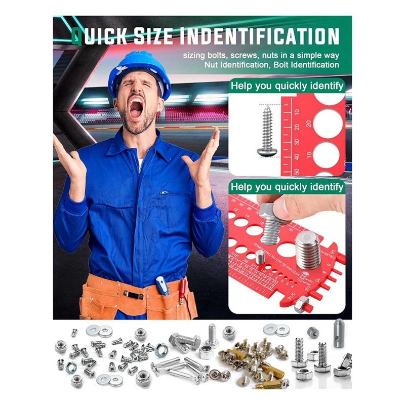 Измеритель болтов (метрические и SAE) измеритель для быстрого определения размера