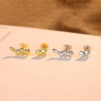 100 silver 925 sterling jewelry double four heart stud earrings for women exquisite design girls earrings brand accessories