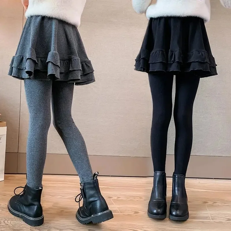 

2023 Spring Girls Skirt-leggings Casual Pants for Kids Teenager Trousers 3-14years Children School Pants Baby Clothes