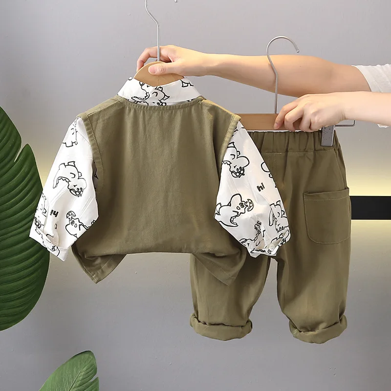 Детские комплекты 2024 новая осенняя одежда для маленьких мальчиков бесплатная