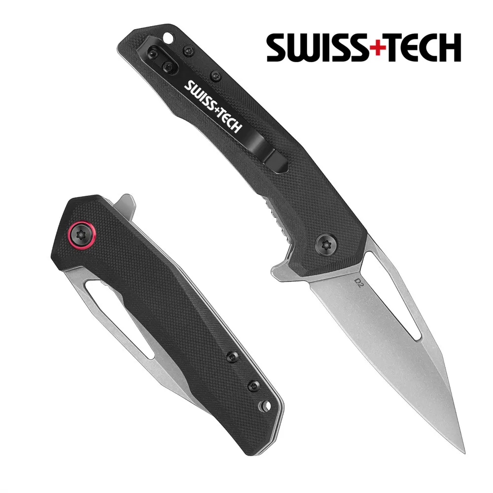 

SWISS TECH New 2022 Camping Knife Folding Pocket Knife Stainless Steel Blade Handle Fruit Cutter for Outdoor Survival Knives