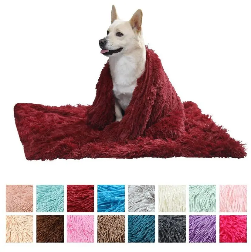 

Soft Comfortable Pet Fleece Blanket Cover Velvety Warm Cat Dog Kennel Mat Cushion Puppy Washable Long Plush Sleeping Bed House