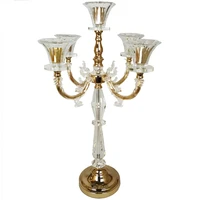 fashionable european wedding home candlestick lamp electroplated metal crystal iron candlestick
